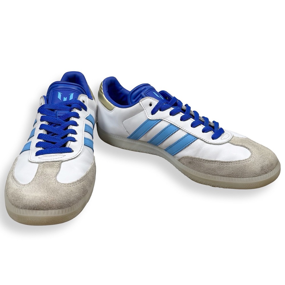 Adidas Samba Messi Inter Miami White Blue Gold Soccer Sneakers Mens 9.5 Terrace - Picture 3 of 9
